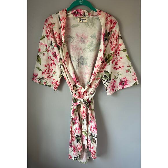 Show Me Your MuMu Other - Show Me Your Mumu Brie Robe Garden Of Blooms Pink Floral Rose Robe One Size